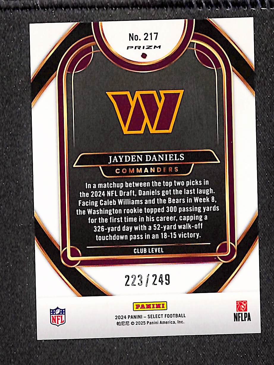 Jayden Daniels 2024 Panini Select Red Prizm Shock #217 #/249