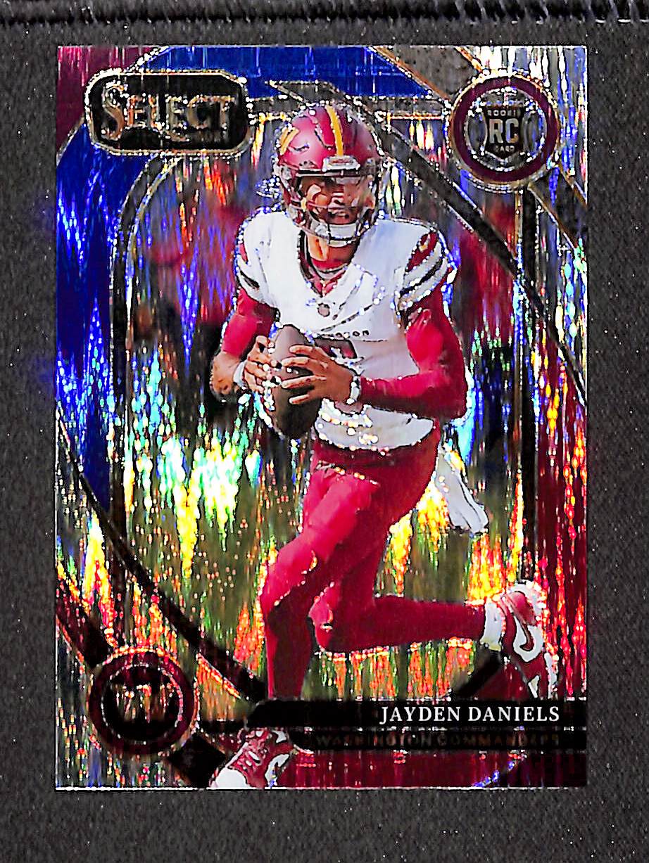 Jayden Daniels 2024 Panini Select Red & Blue Prizm Shock #217