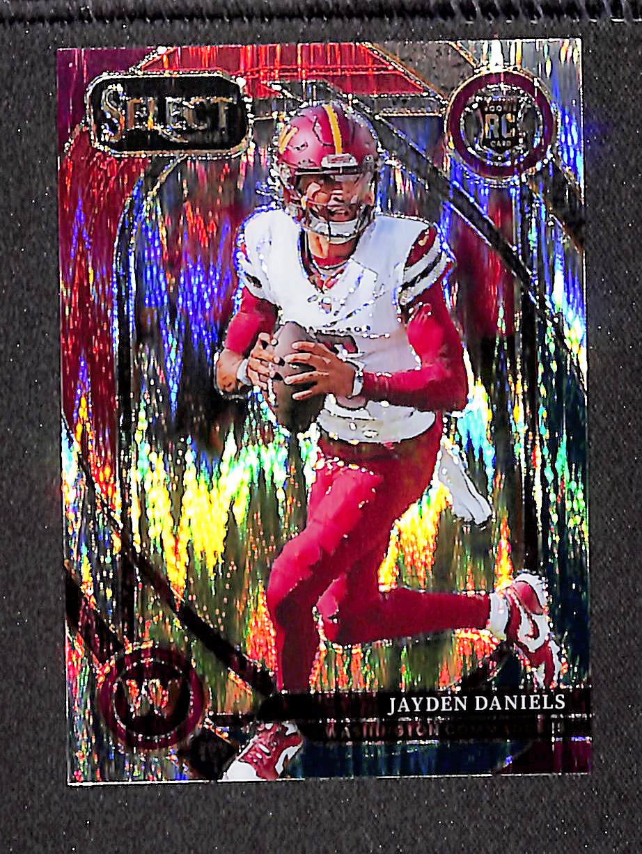 Jayden Daniels 2024 Panini Select Green & Red Prizm Shock #217