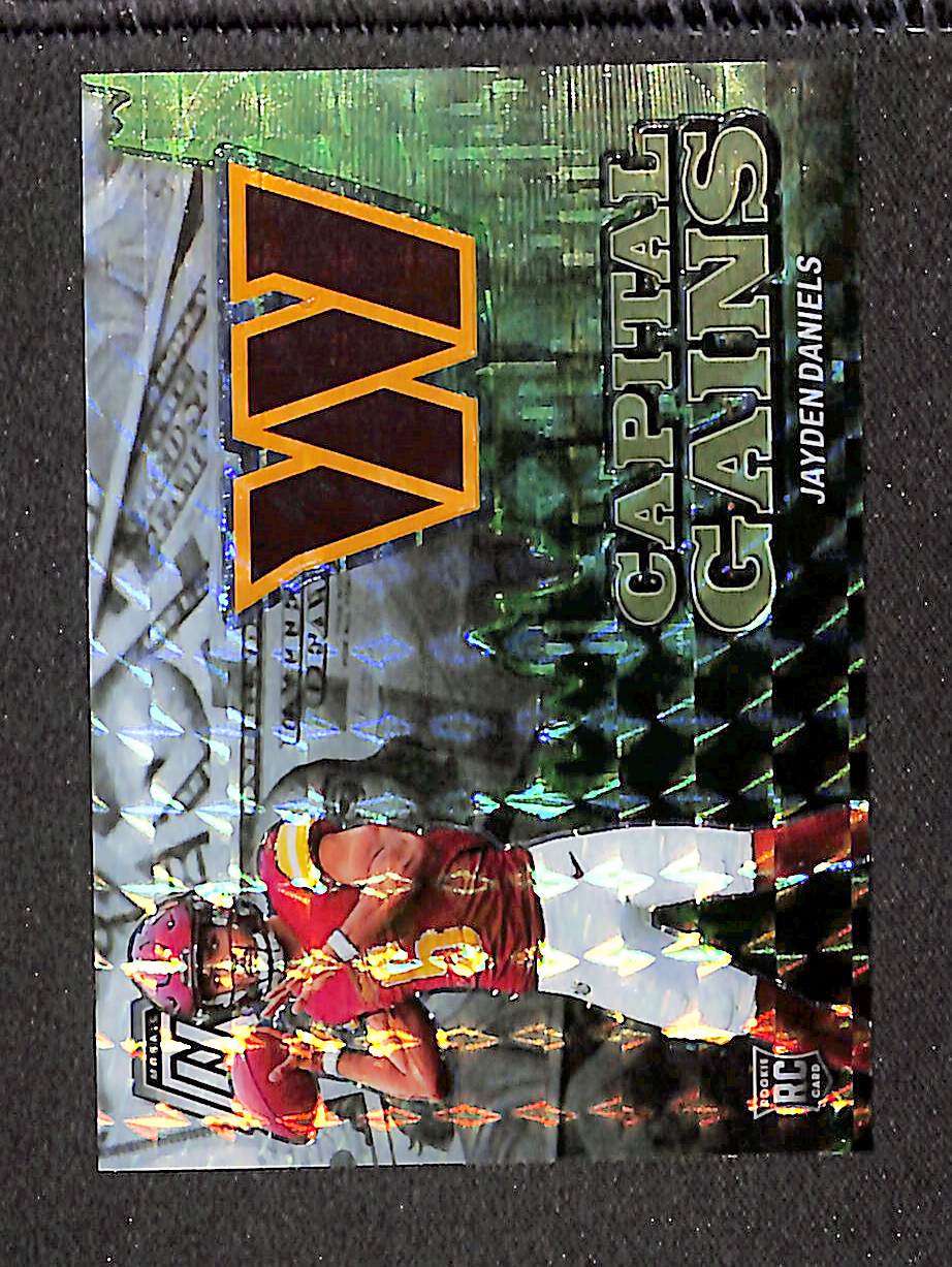 Jayden Daniels 2024 Panini Mosaic Capital Gains Mosaic White #20 #/25