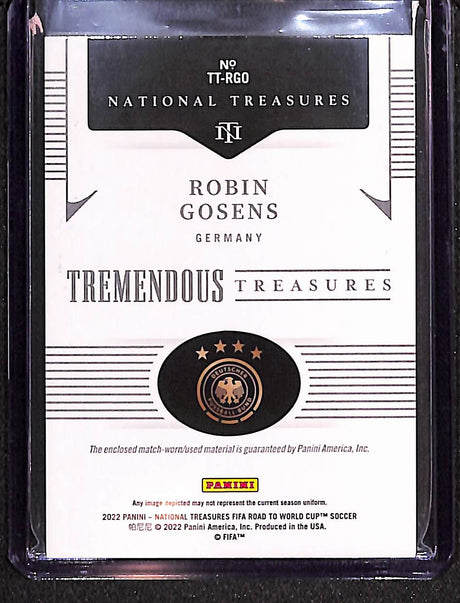 Robin Gosens 2022 National Treasures Tremendous Treasures #TT-RGO /99