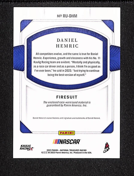 Daniel Hemric 2023 Panini National Treasures Race Used Firesuits #RU-DHM #/99
