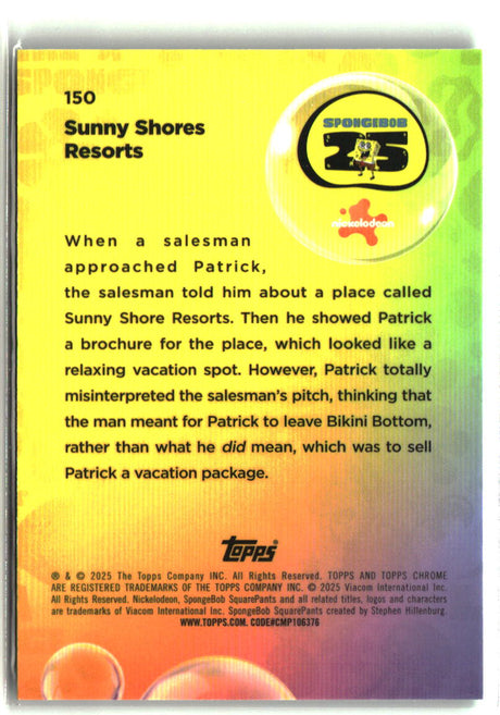 2025 Topps Chrome SpongeBob Sunny Shore Resorts Kelp Green #150
