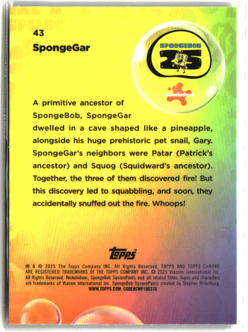2025 Topps Chrome SpongeBob SpongeGar #43