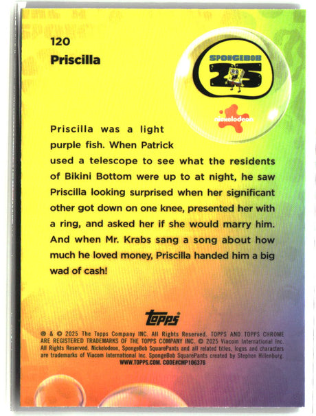 2025 Topps Chrome SpongeBob Priscilla #120