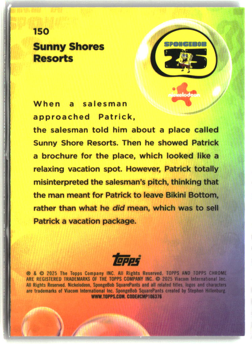 2025 Topps Chrome SpongeBob Sunny Shore Resorts #150