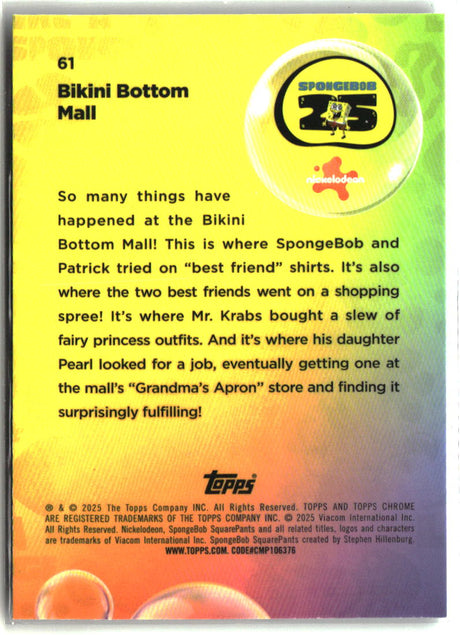 2025 Topps Chrome SpongeBob Bikini Bottom Mall #61