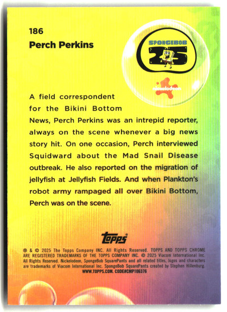 2025 Topps Chrome SpongeBob Perch Perkins #186