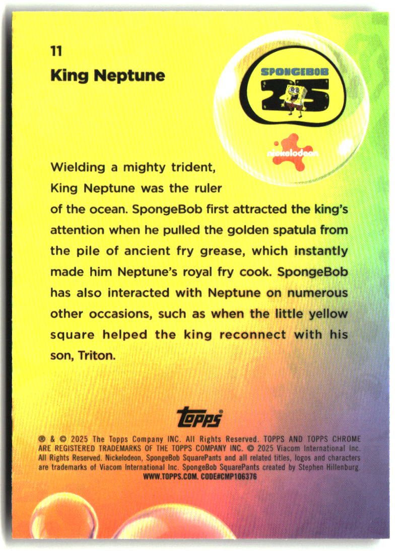 2025 Topps Chrome SpongeBob King Neptune #11