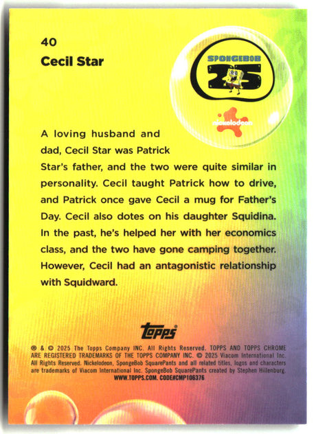 2025 Topps Chrome SpongeBob Cecil Star #40
