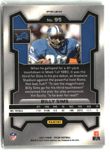 Billy Sims 2023 Panini Prizm Green Wave #95