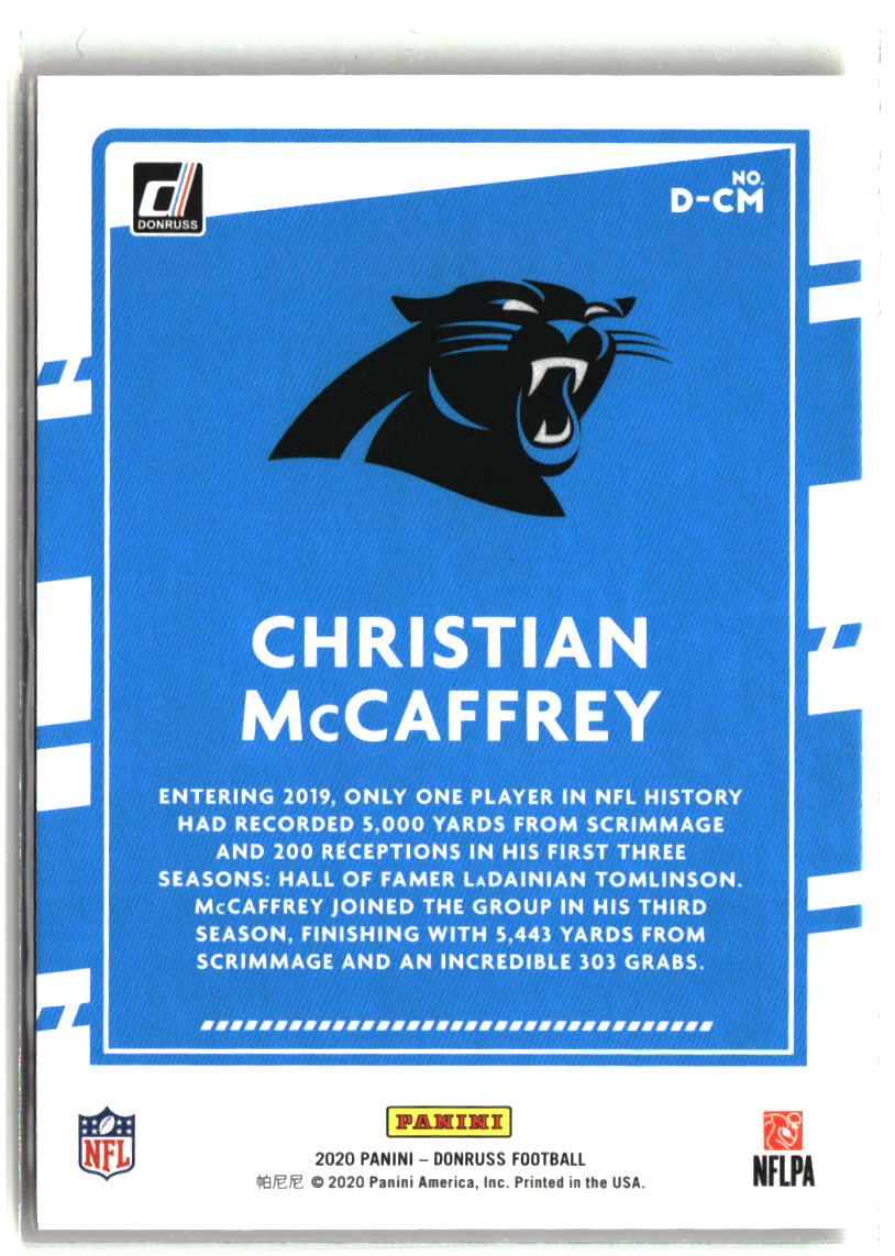 Christian McCaffrey 2020 Donruss Dominators #D-CM