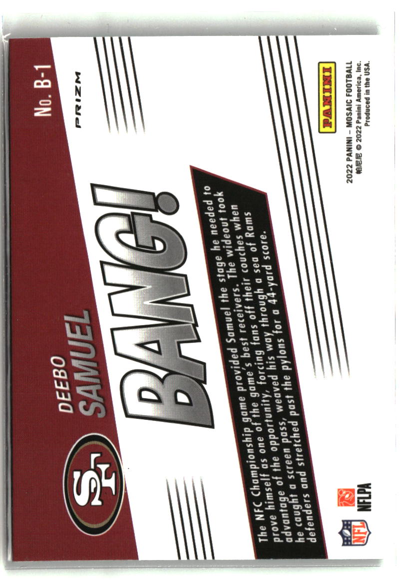 Deebo Samuel 2022 Panini Mosaic Bang! Mosaic Green #B-1