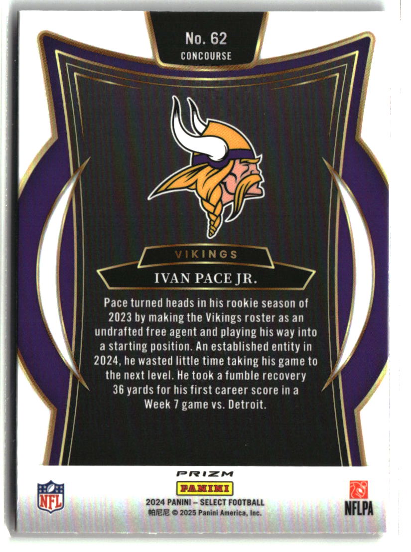 Ivan Pace Jr. 2024 Panini Select Black & Orange Prizm Shock #62