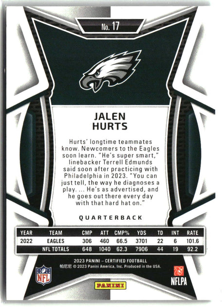Jalen Hurts 2023 Panini Certified #17