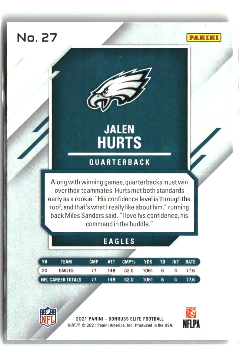Jalen Hurts 2021 Donruss Elite #27