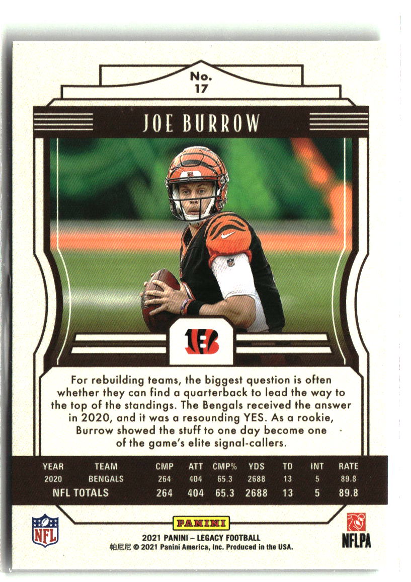 Joe Burrow 2021 Panini Legacy #17
