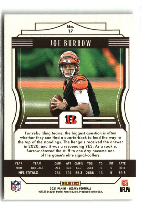 Joe Burrow 2021 Panini Legacy #17