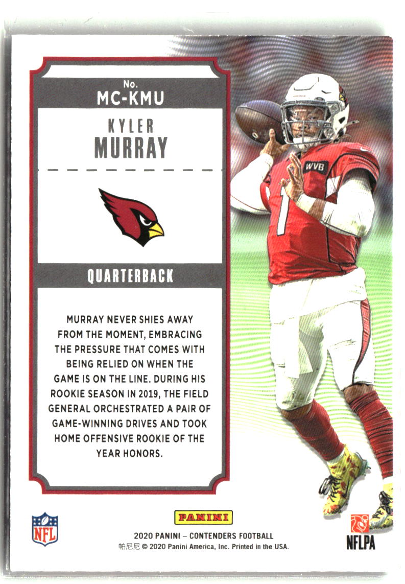 Kyler Murray 2020 Panini Contenders MVP Contenders #MC-KMU