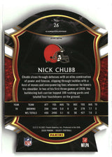 Nick Chubb 2020 Panini Select Maroon Prizm Die Cut #26