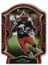 Nick Chubb 2020 Panini Select Maroon Prizm Die Cut #26