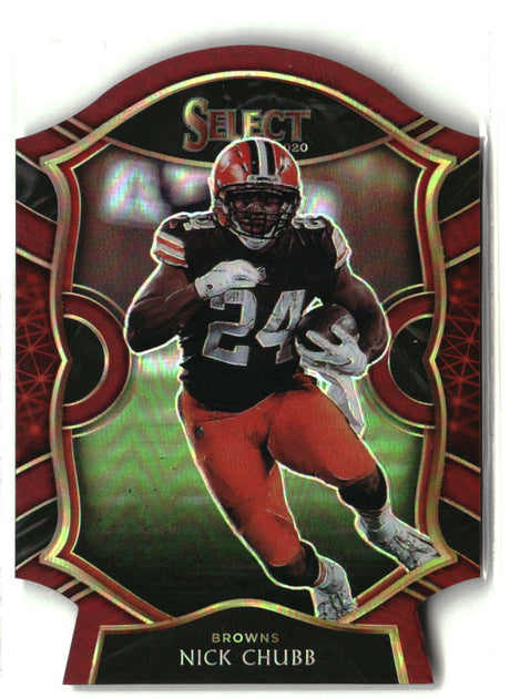 Nick Chubb 2020 Panini Select Maroon Prizm Die Cut #26