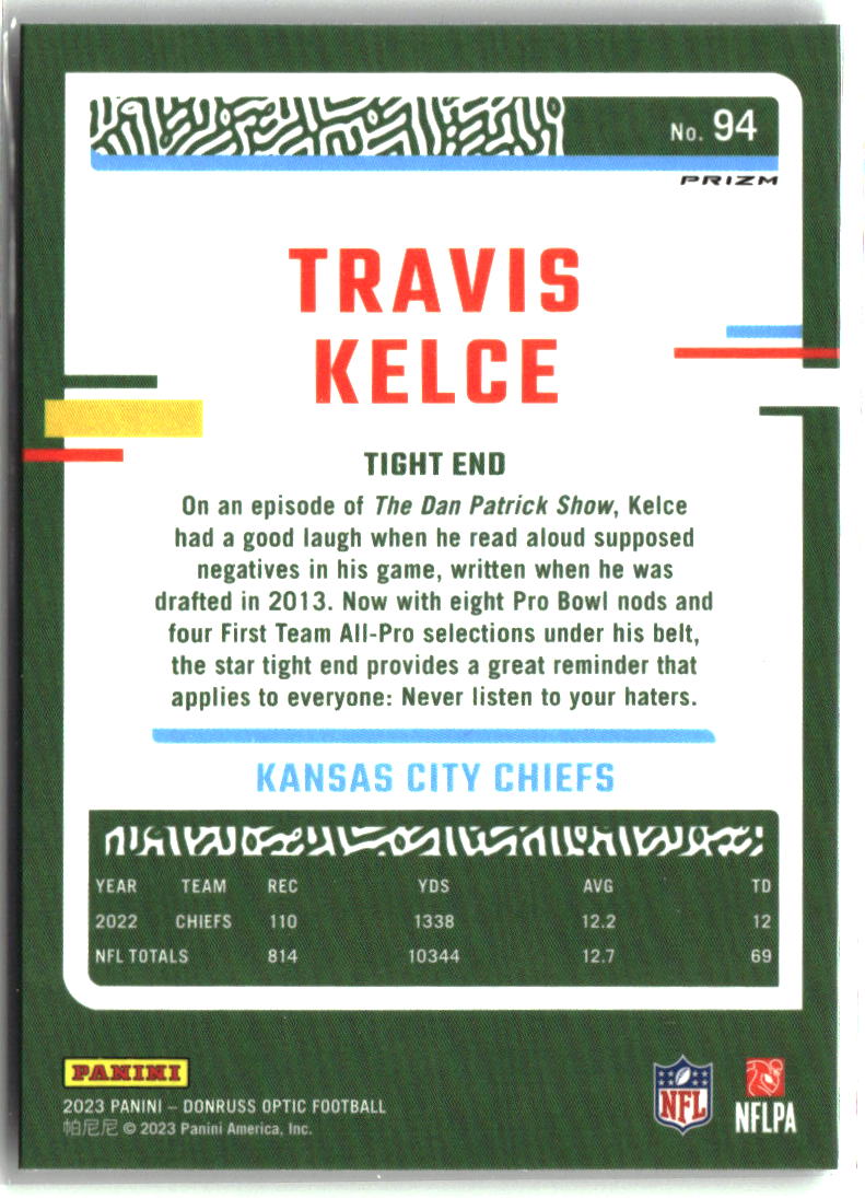 Travis Kelce 2023 Donruss Optic Holo #94