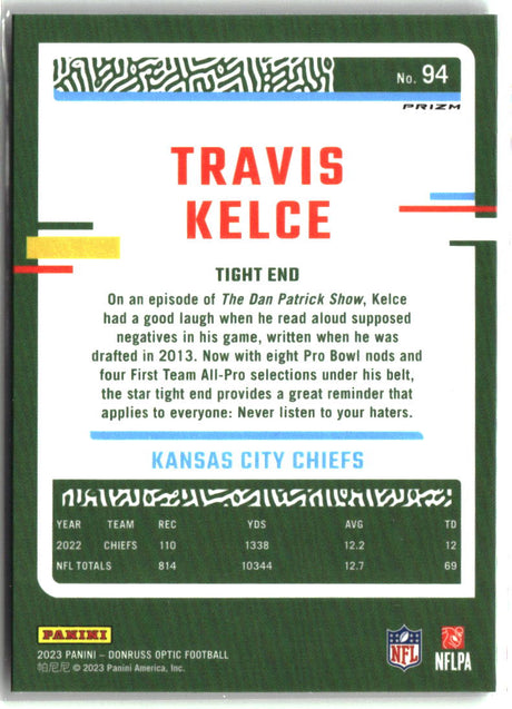 Travis Kelce 2023 Donruss Optic Holo #94