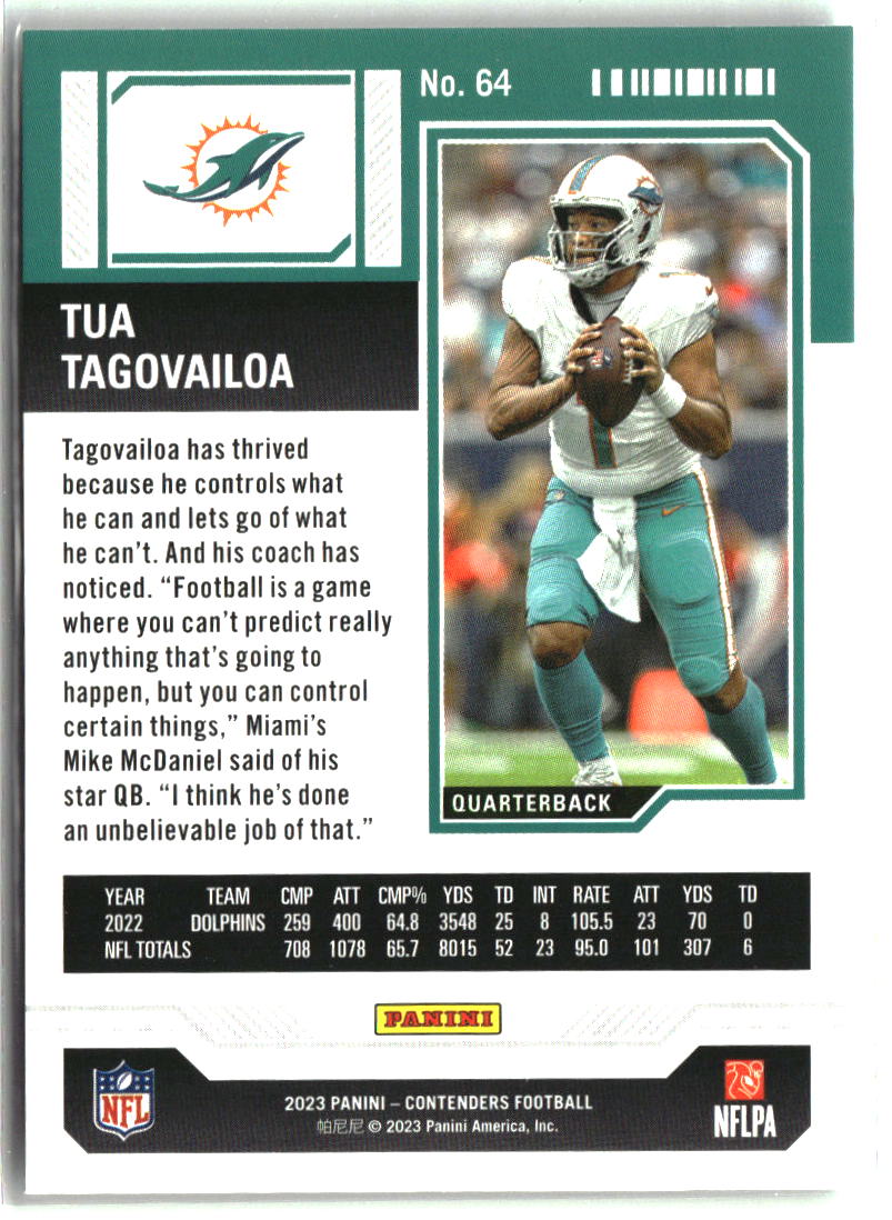 Tua Tagovailoa 2023 Panini Contenders Game Ticket Red #64