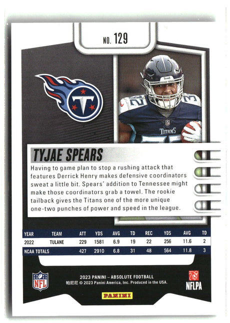 Tyjae Spears 2023 Panini Absolute Retail #129