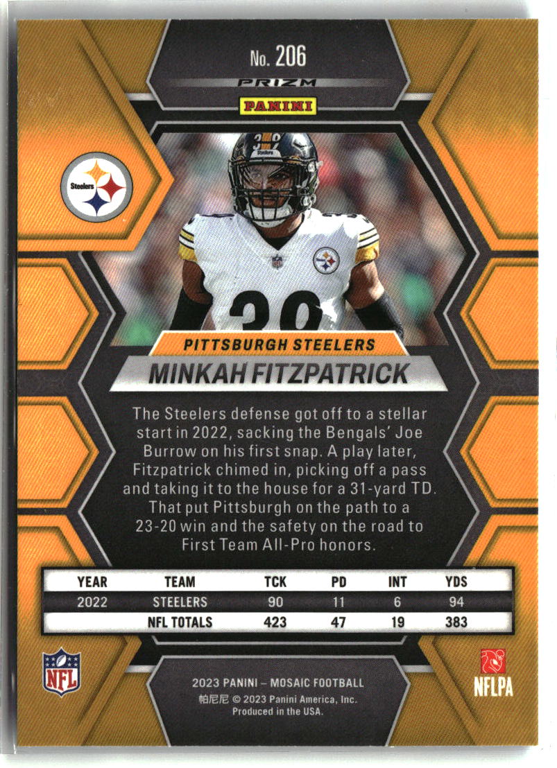 Minkah Fitzpatrick 2023 Panini Mosaic Reactive Blue Mosaic #206