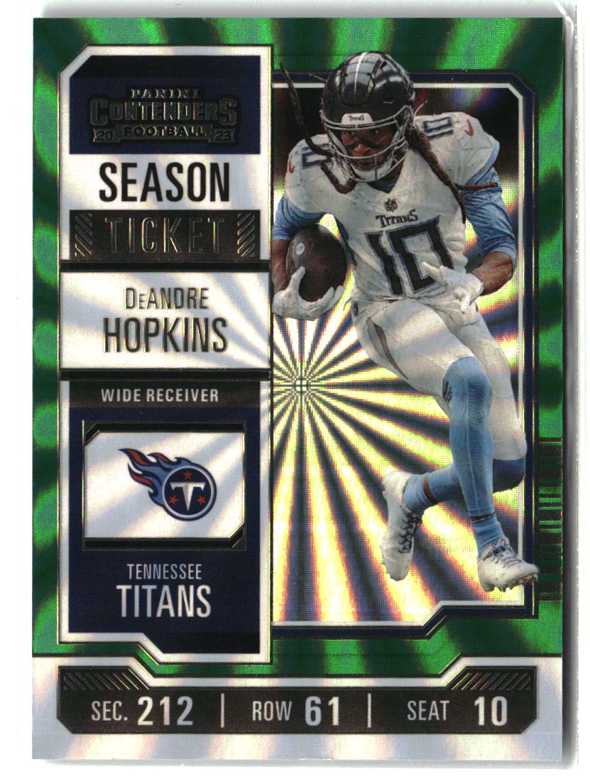 DeAndre Hopkins 2023 Panini Contenders Opening Kickoff (Green Laser) Ticket #95