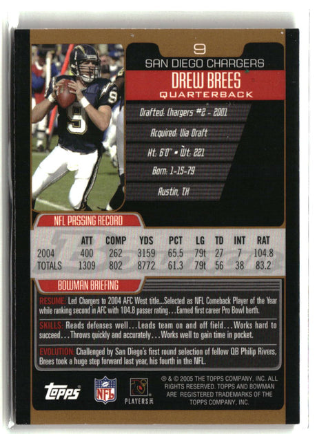 Drew Brees 2005 Bowman Bronze #9