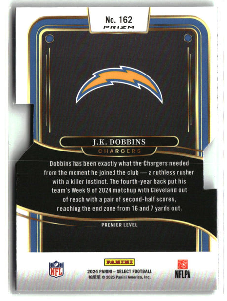 J.K. Dobbins 2024 Panini Select Silver Prizm Die Cut #162