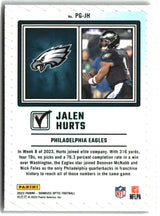 Jalen Hurts 2023 Donruss Optic Passing Grade #PG-JH