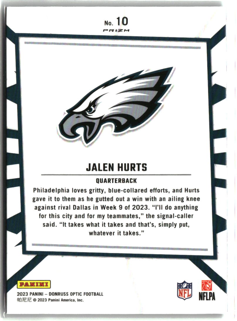 Jalen Hurts 2023 Donruss Optic My House #10