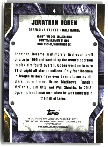 Jonathan Ogden 2024 Topps Resurgence Surge #4 #/399