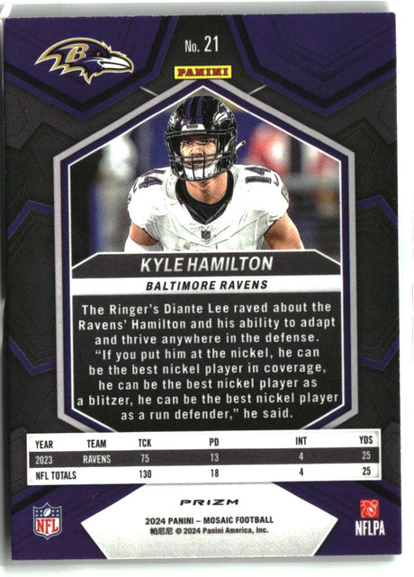 Kyle Hamilton 2024 Panini Mosaic Mosaic Green #21