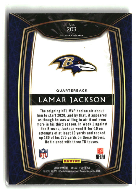 Lamar Jackson 2020 Panini Select #203