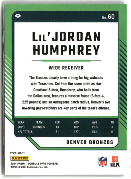 Lil'Jordan Humphrey 2024 Donruss Optic Holo #60