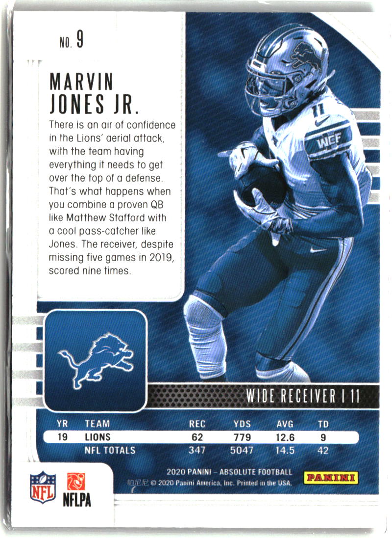 Marvin Jones Jr. 2020 Panini Absolute Spectrum Red #9 #/100