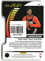 Scoot Henderson 2023-24 Donruss Elite Full Throttle Orange Die Cut #2