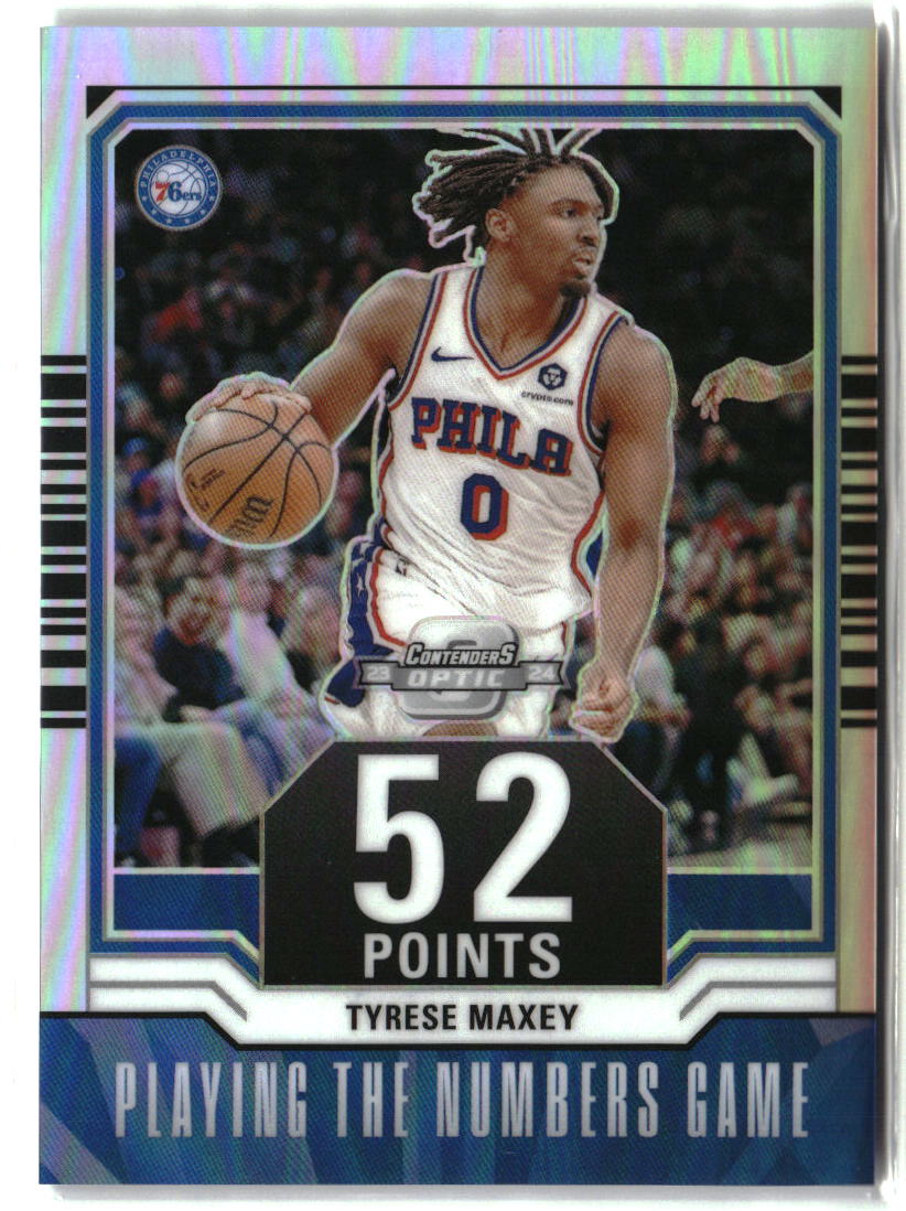 Tyrese Maxey 2023-24 Panini Contenders Optic Playing the Numbers Game #8