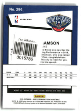 Zion Williamson 2019-20 Hoops Premium Stock Prizms Silver Laser #296