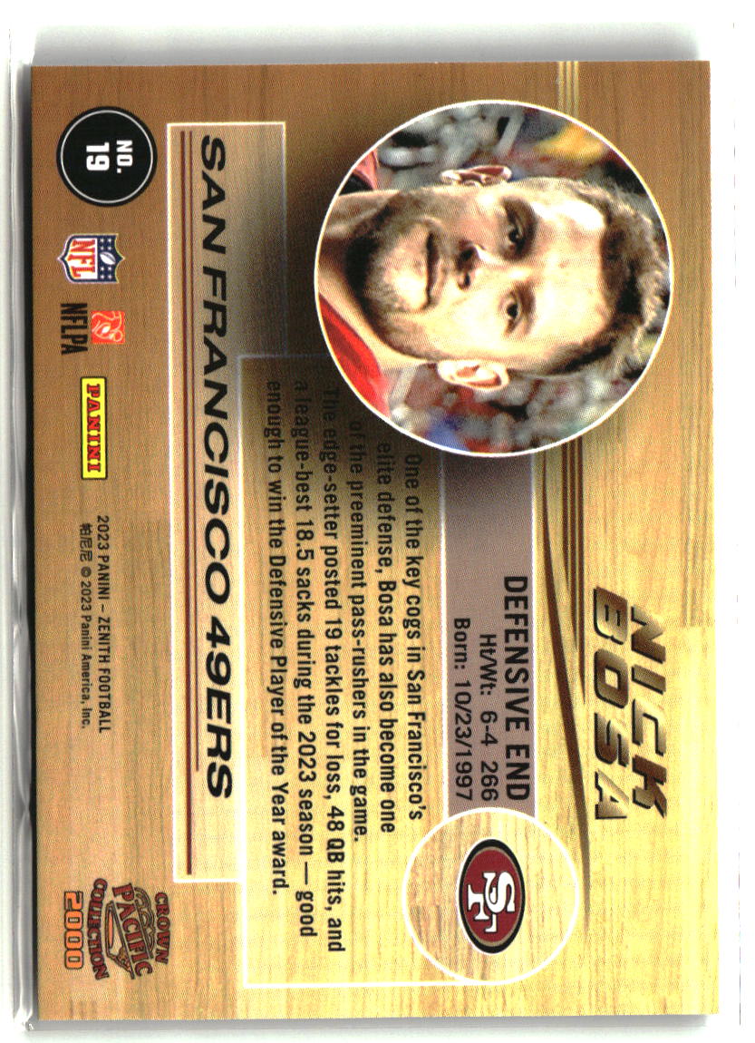 Nick Bosa 2023 Panini Zenith Pacific Revolution #19