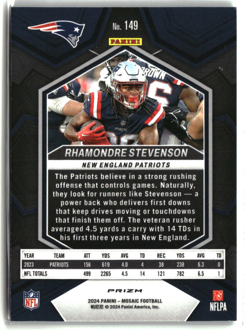 Rhamondre Stevenson 2024 Panini Mosaic Mosaic Green #149