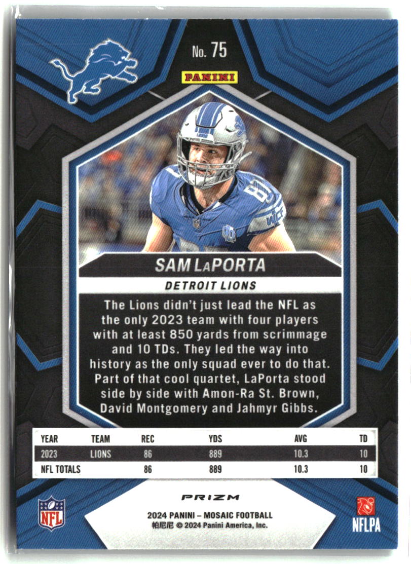 Sam LaPorta 2024 Panini Mosaic Mosaic Green #75