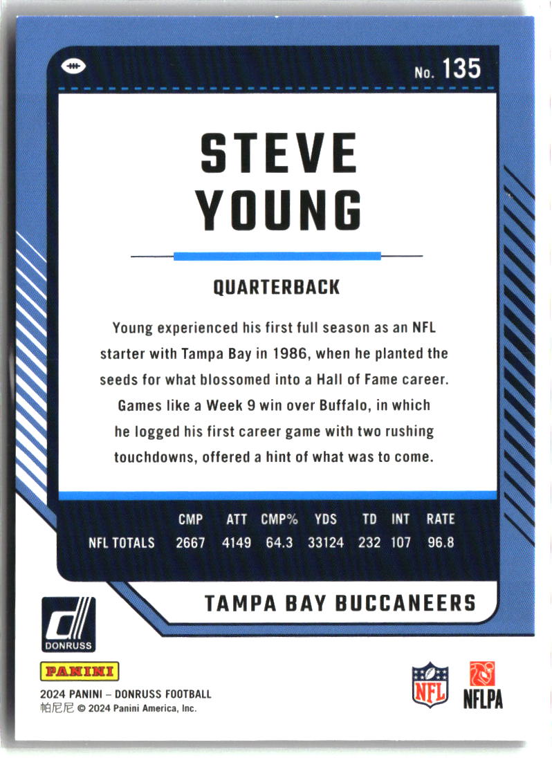 Steve Young 2024 Donruss Press Proof Purple #135
