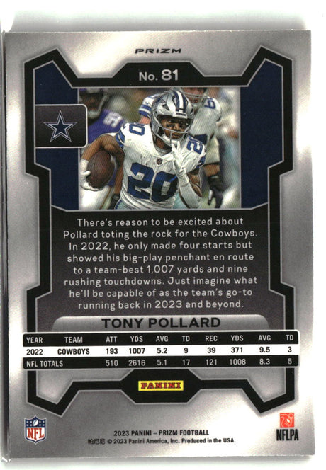 Tony Pollard 2023 Panini Prizm Lazer #81