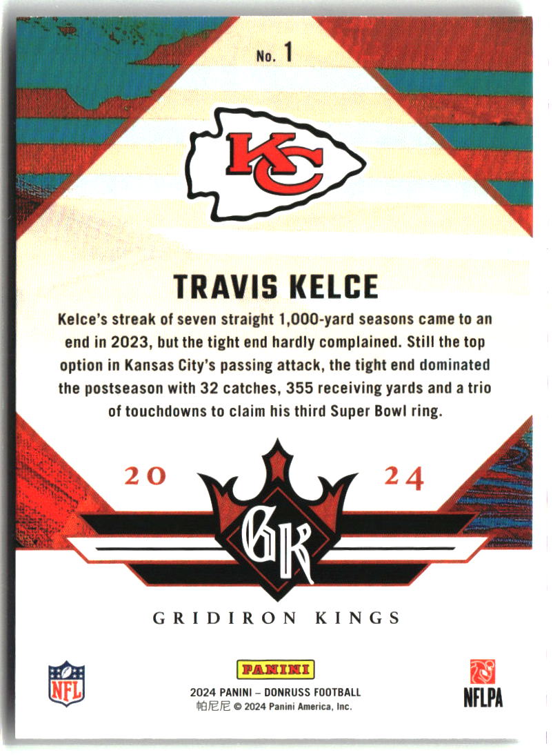 Travis Kelce 2024 Donruss Gridiron Kings #1